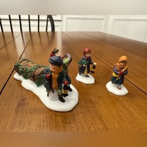 Department 56 Heritage Village Collection Set “Bringing Home the Yule Log”